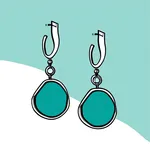 round teal earrings image